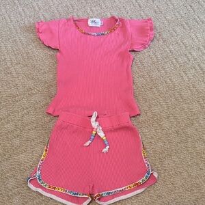 Lola and the boys Pink crystal Top and Shorts Set